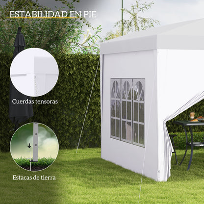 Outsunny Carpa Plegable Con 4 Paredes Desmontables 3x3 M Para Exterior Blanco_5