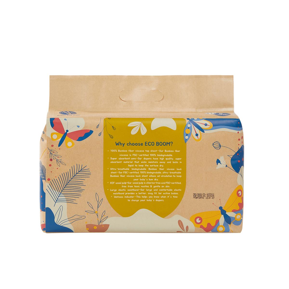 Pack 4x Pañal Ecológico de Bambú Talla 2, Ecoboom (3-8 Kg) 144 Unidades