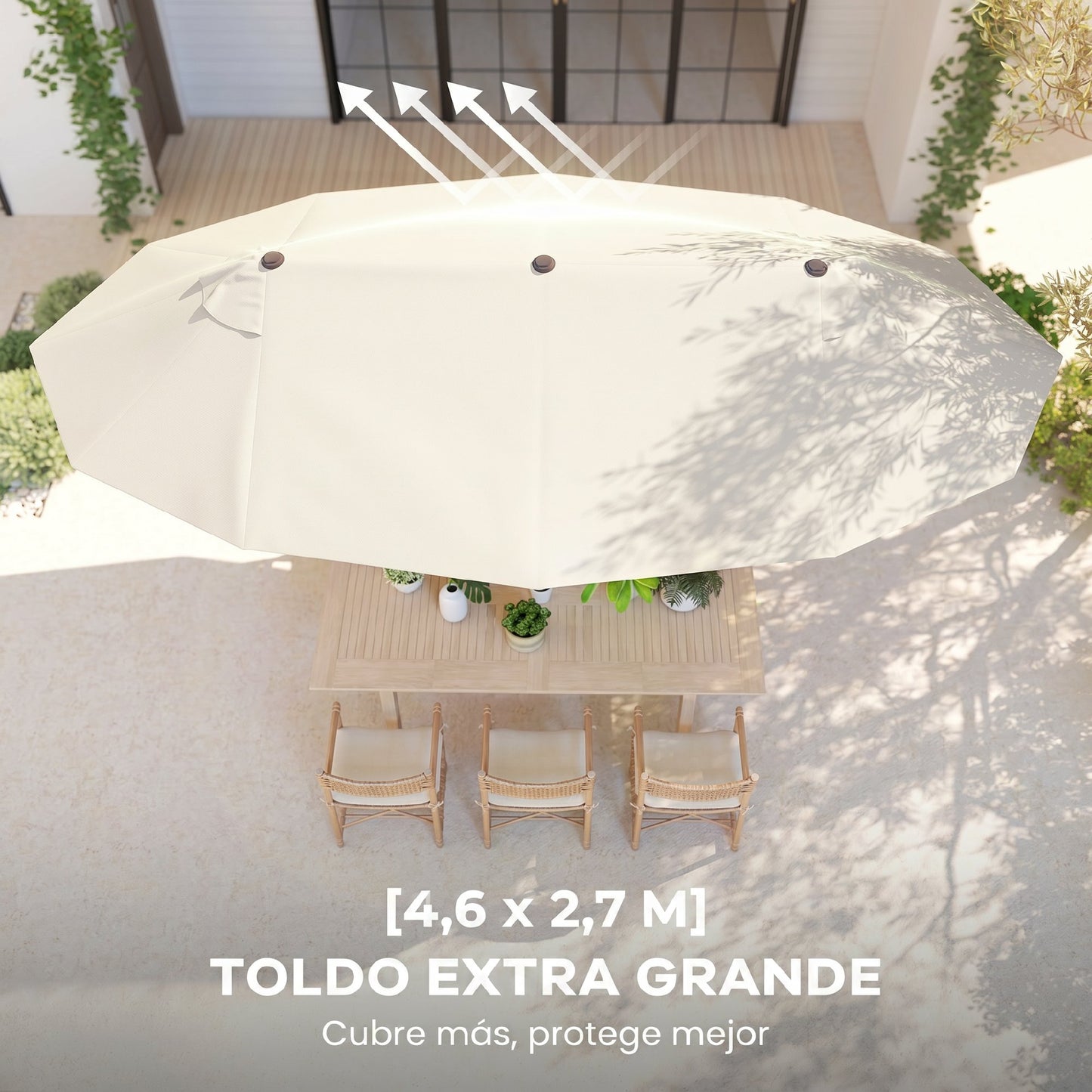 Outsunny Sombrilla Parasol Doble Para Jardín 4_3