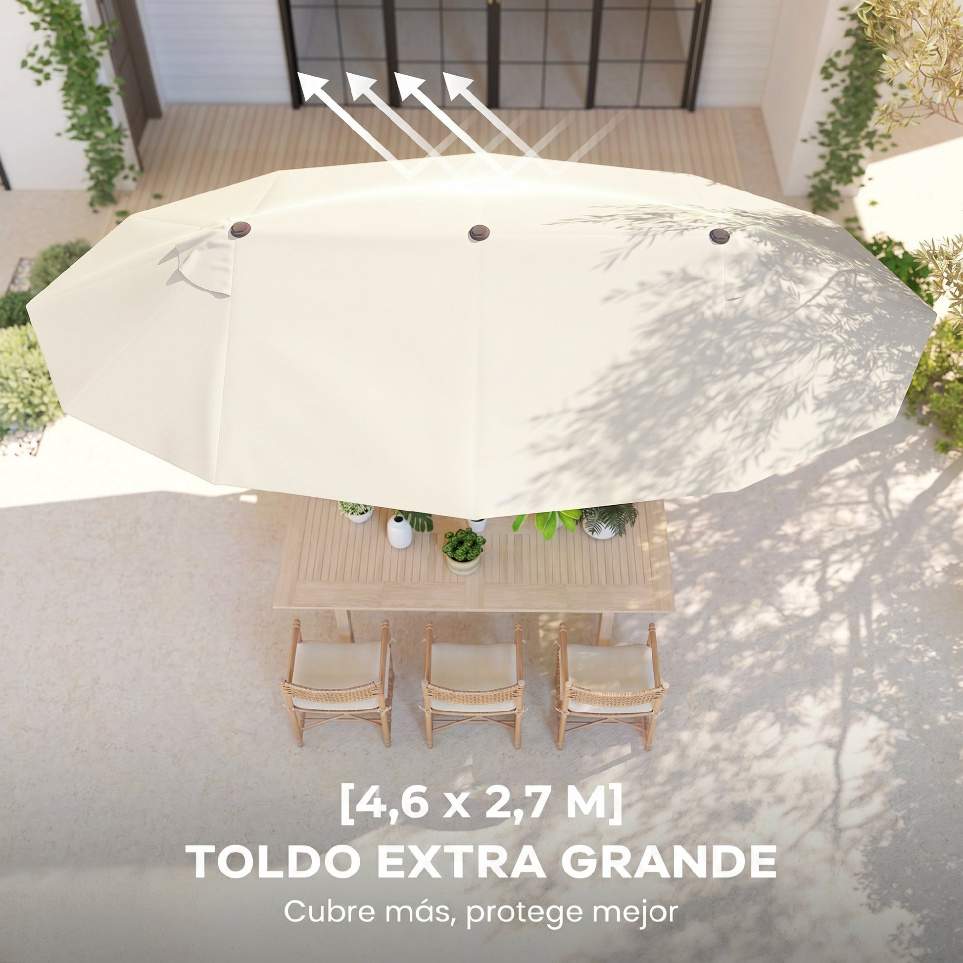 Outsunny Sombrilla Parasol Doble Para Jardín 4_3