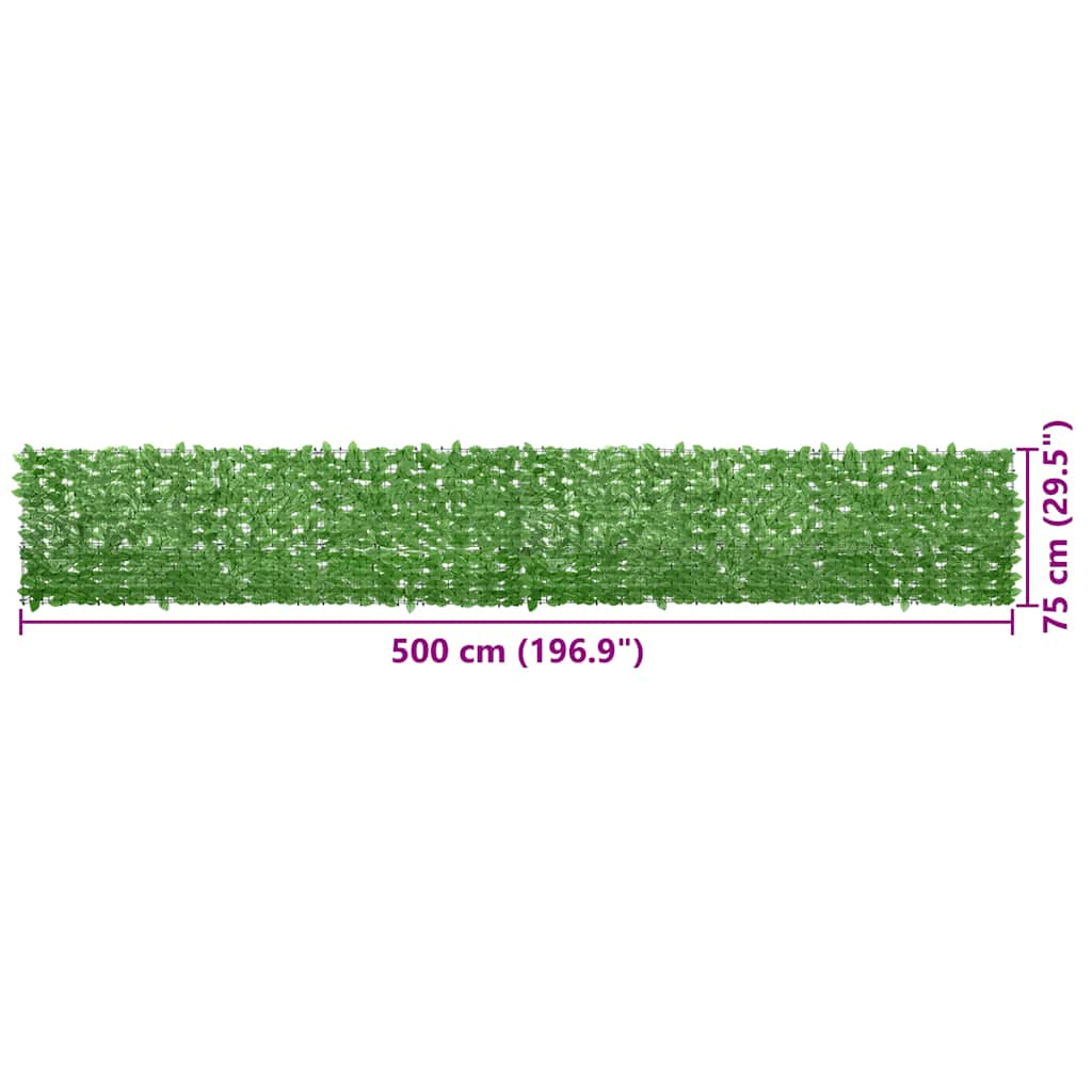 Vidaxl Toldo Para Balcón Con Hojas Verde 500x75 Cm_2