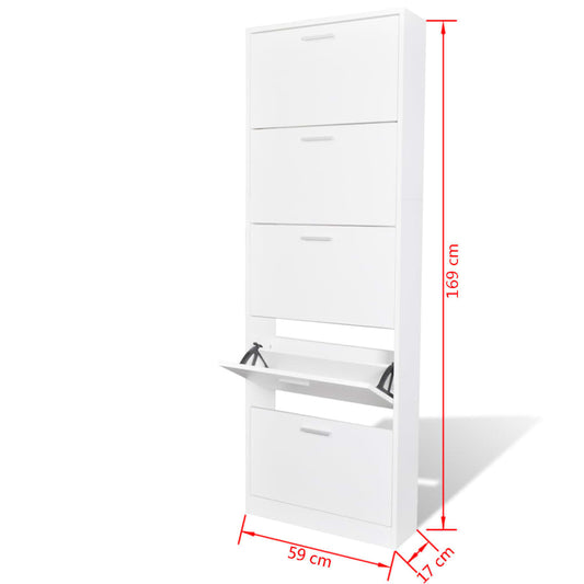Mueble Zapatero Blanco Con 5 Compartimentos / Vetonek_0
