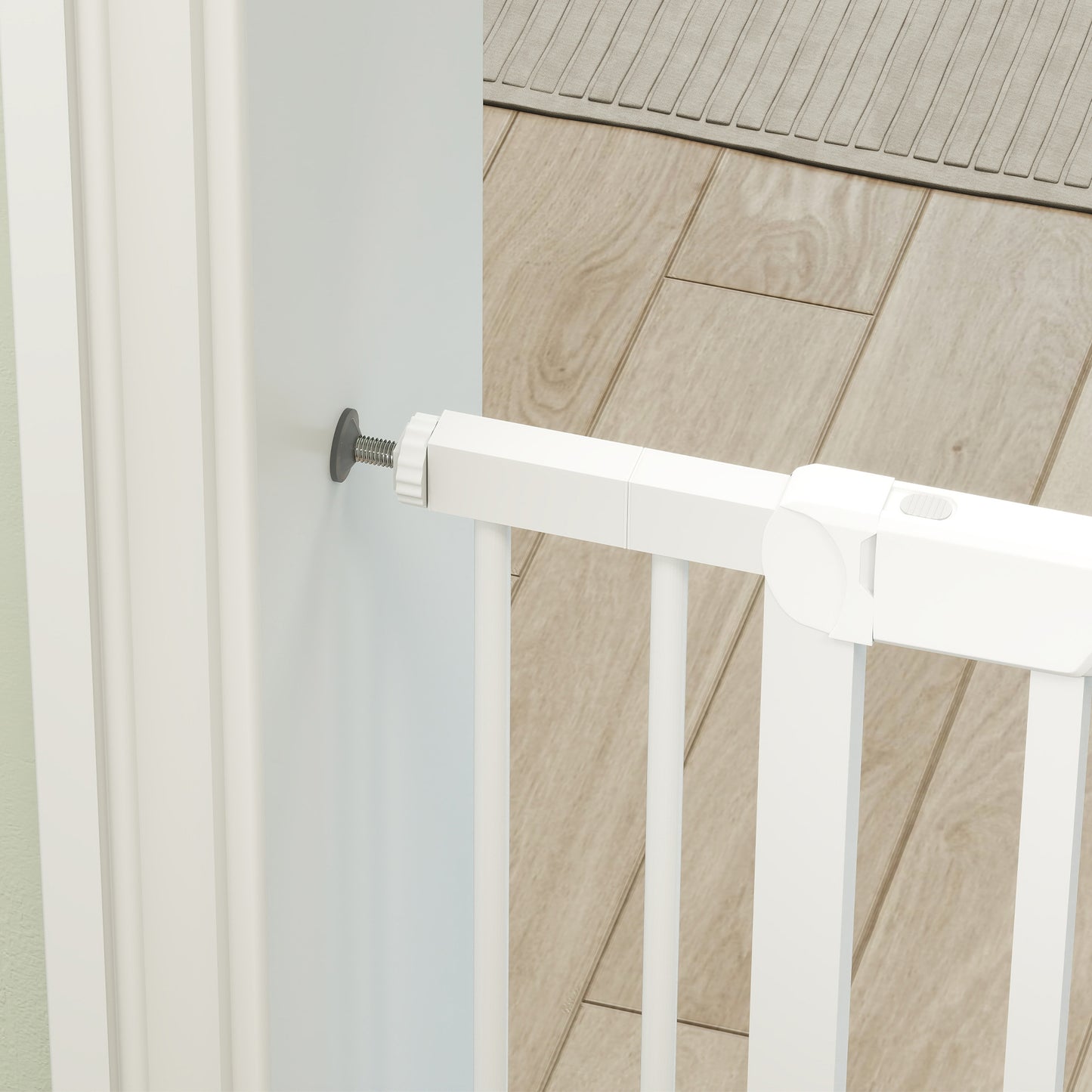 Pawhut Barrera De Seguridad Para Niños Y Perros Ancho De 76-81 Cm Blanco_4