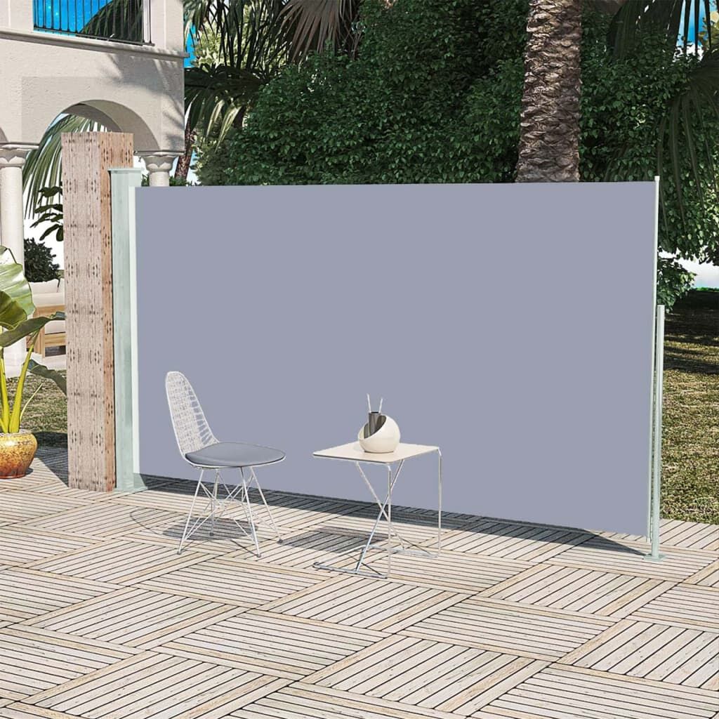 Vidaxl Toldo Lateral Retráctil De Jardín Gris160x300 Cm_1