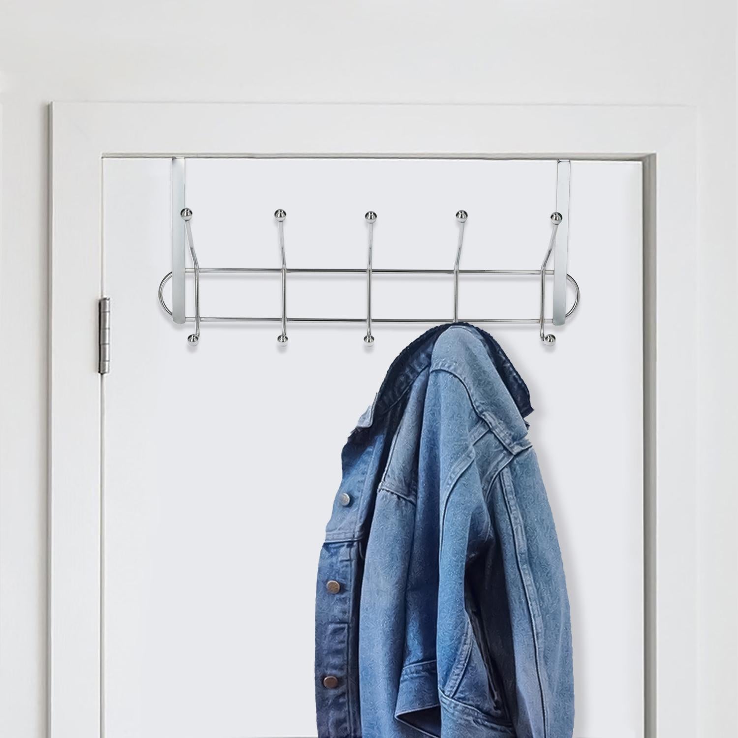 Perchero Cromado Colgante Para Puerta 5/10 Ganchos. Terminacion Metalica._3