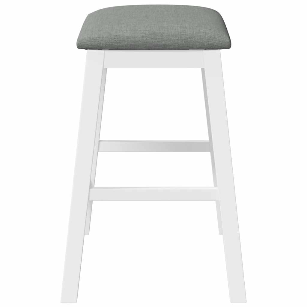 Sillas De Bar Con Cojines 2 Uds Madera Maciza Blanca Caucho_4