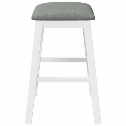 Sillas De Bar Con Cojines 2 Uds Madera Maciza Blanca Caucho_4