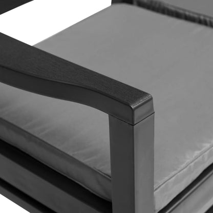 Vidaxl Juego De Muebles De Jardín 4 Piezas Plástico Gris Antracita_5