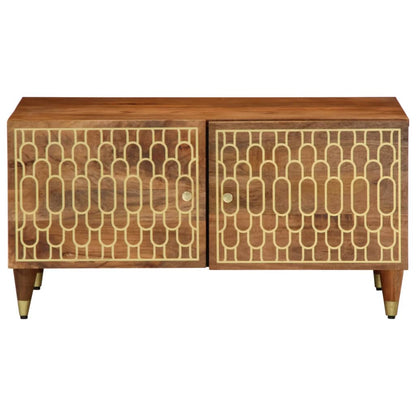 Mesa De Centro De Madera Maciza De Mango 80x50x40 Cm_0