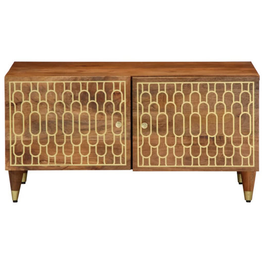 Mesa De Centro De Madera Maciza De Mango 80x50x40 Cm_0