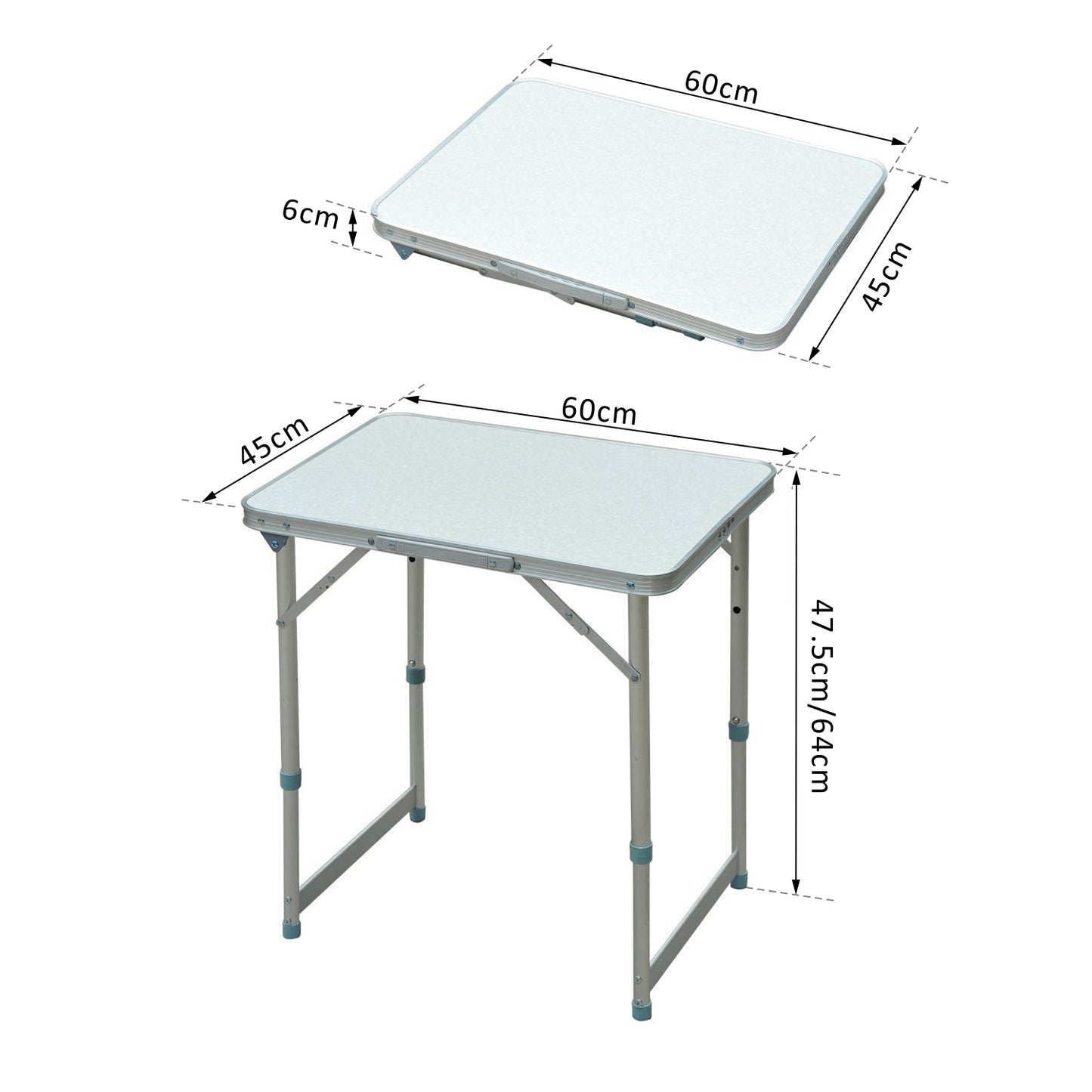 Outsunny Mesa Plegable Como Una Maleta Para Playa Camping 60x45x64cm Aluminio_2