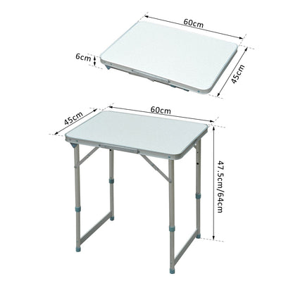 Outsunny Mesa Plegable Como Una Maleta Para Playa Camping 60x45x64cm Aluminio_2