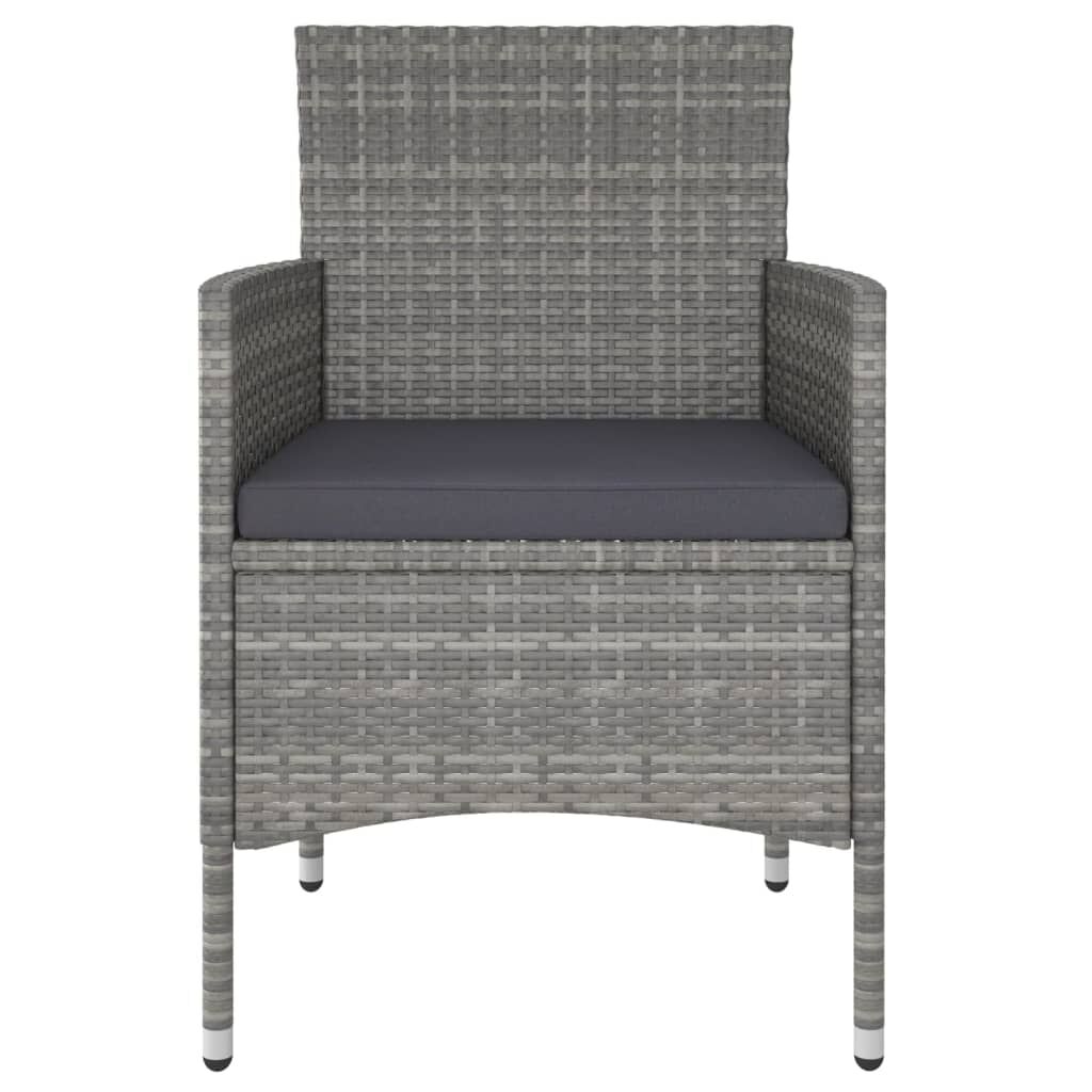 Vidaxl Mesa Sillas Jardín 5 Pzas Ratán Sintético Vidrio Templado Gris_3