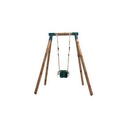 Columpio Individual De Madera Redonda Masgames Kila L + Asiento Bebe._2