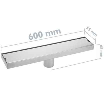 Canaleta De Desagüe Para Ducha 60cm Para Azulejo En Acero Inoxidable Mate_1