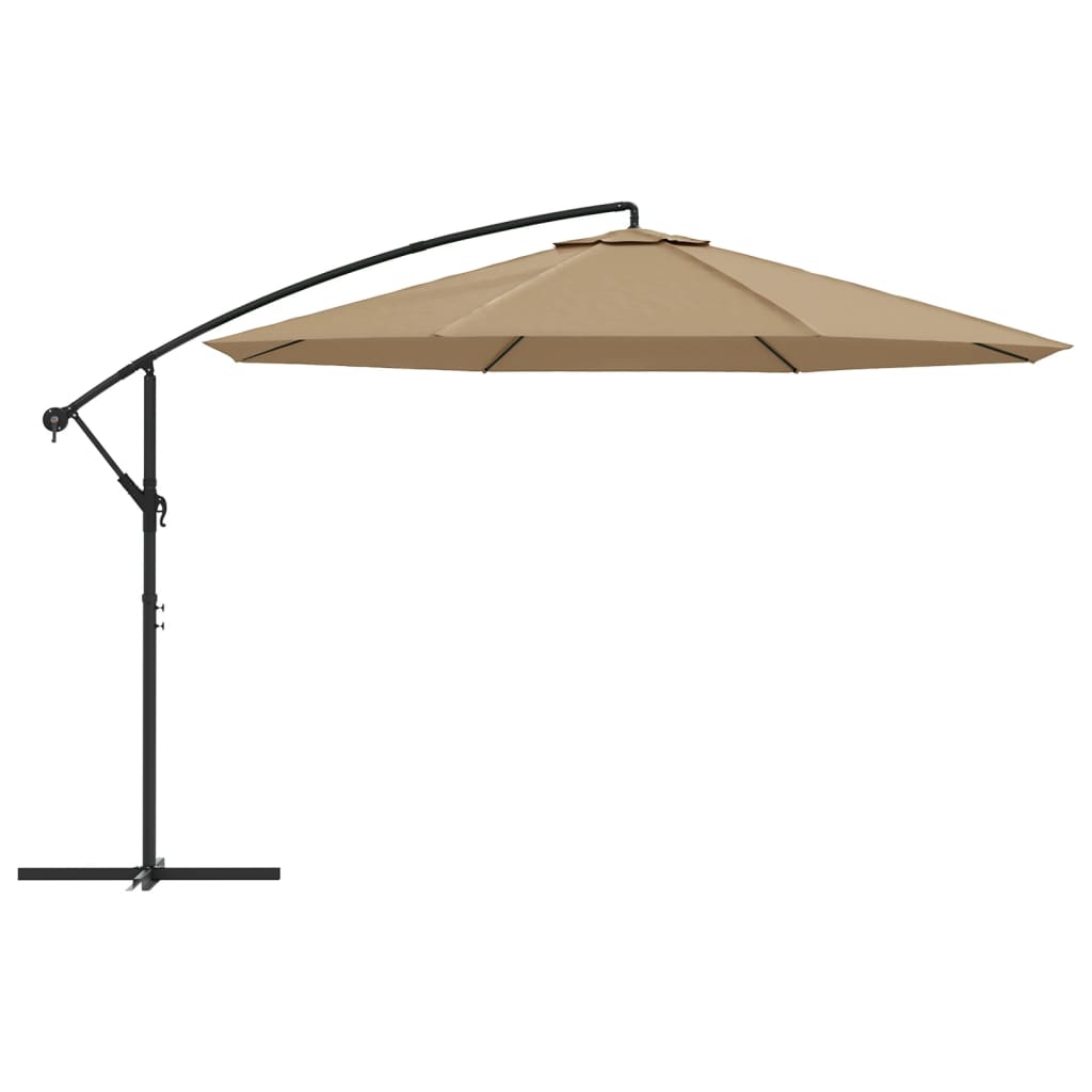 Sombrilla Voladiza Con Poste De Aluminio Gris Taupe 350 Cm_1