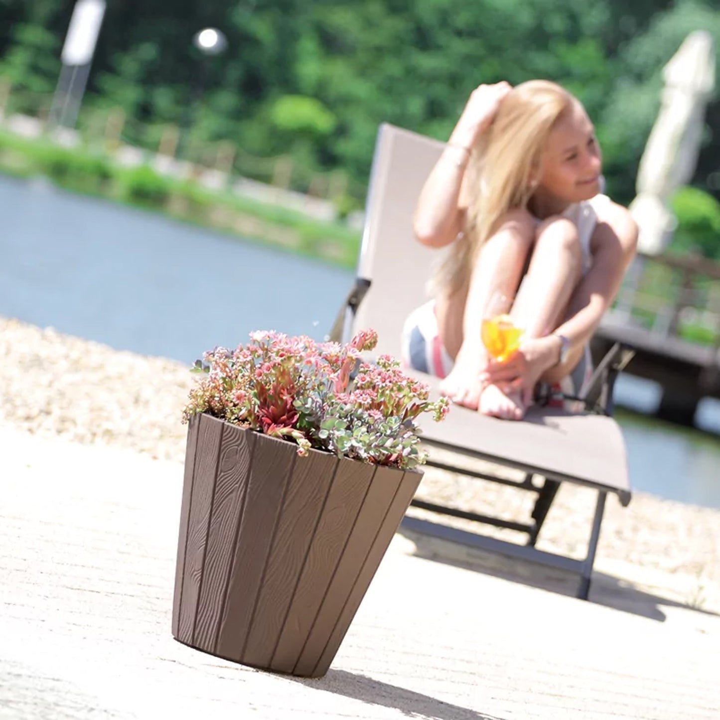 Maceta Woode 21l., Dimensiones (mm) 348x348x325, Color Blanco_4