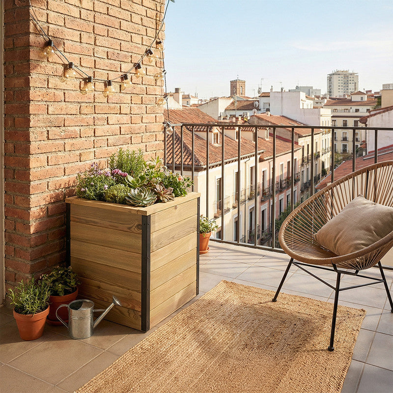 Jardinera De Madera Con Autorriego 50x50x60 Cm Nidum Hortalia_1