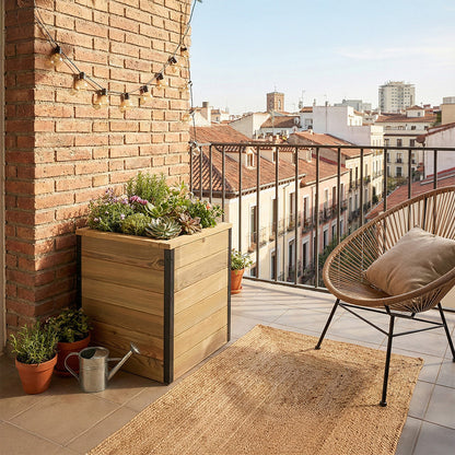Jardinera De Madera Con Autorriego 50x50x60 Cm Nidum Hortalia_1