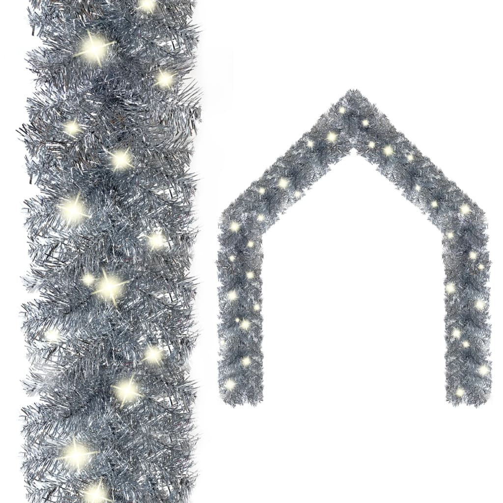 Vidaxl Guirnalda De Navidad Con Luces Led Plateado 5 M_0