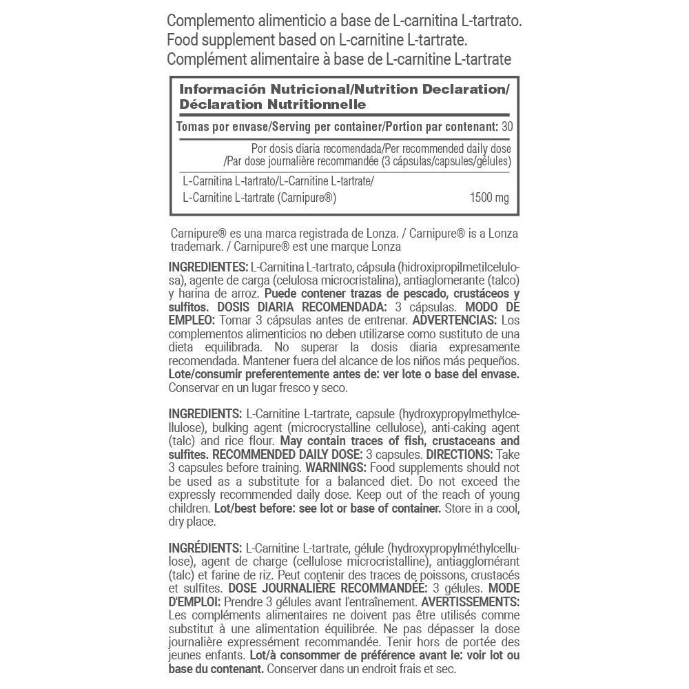 L-carnitina Carnipure® L-tartrato 1500mg - 90 Cápsulas Vegetales - Ayuda A Adelgazar - Masmusculo_5
