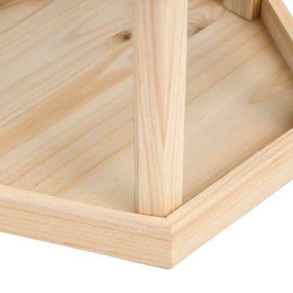 Comedero Para Pájaros De Pie Madera Maciza De Abeto 33x110 Cm / Vetonek_0