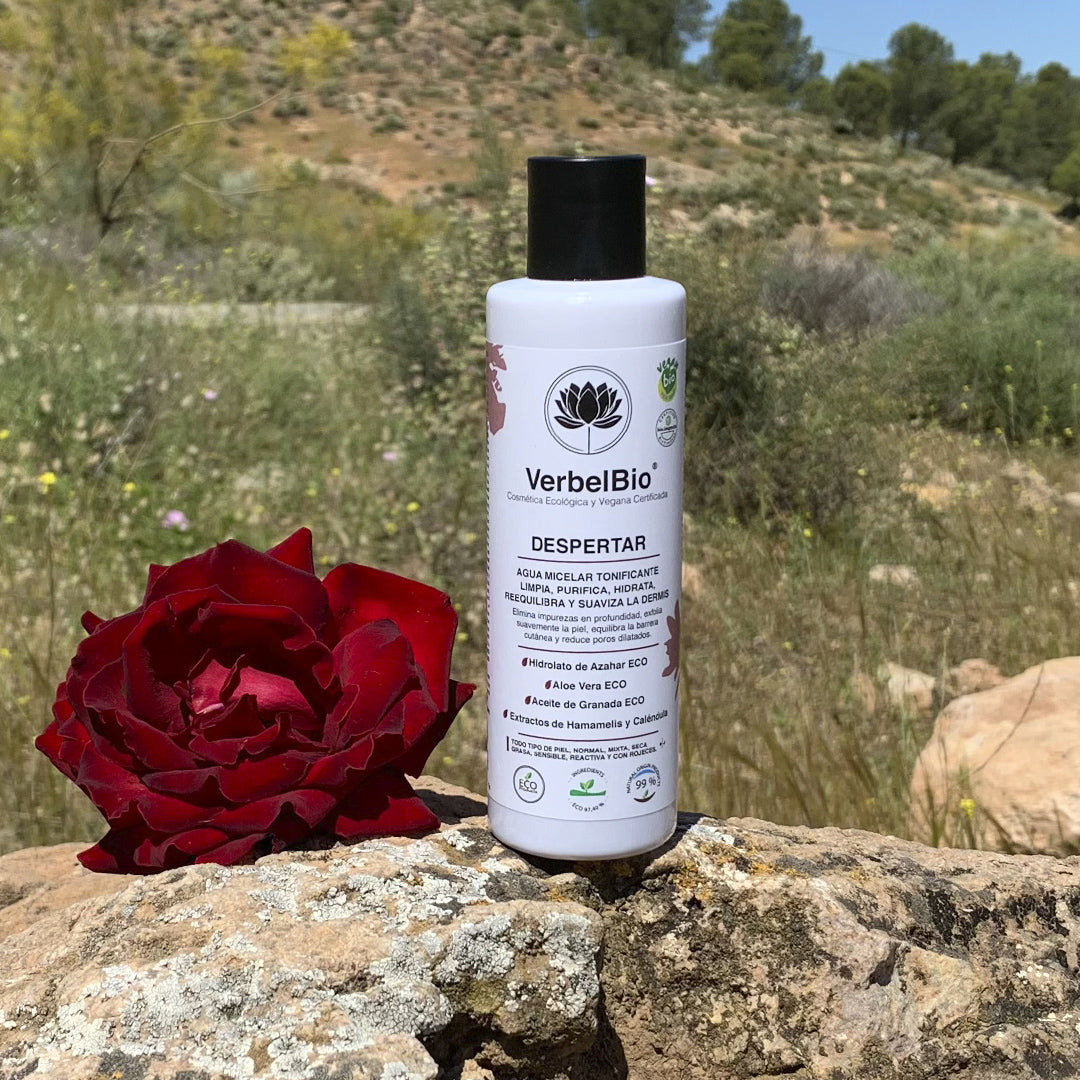 Verbelbio Despertar - Agua Micelar / Tónico Facial ECO. Purificante y Calmante. Con Azahar, Caléndula y Hamamelis.