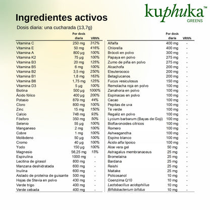 Kuphuka Greens - 30 dosis (411gr) - sabor Piña_4