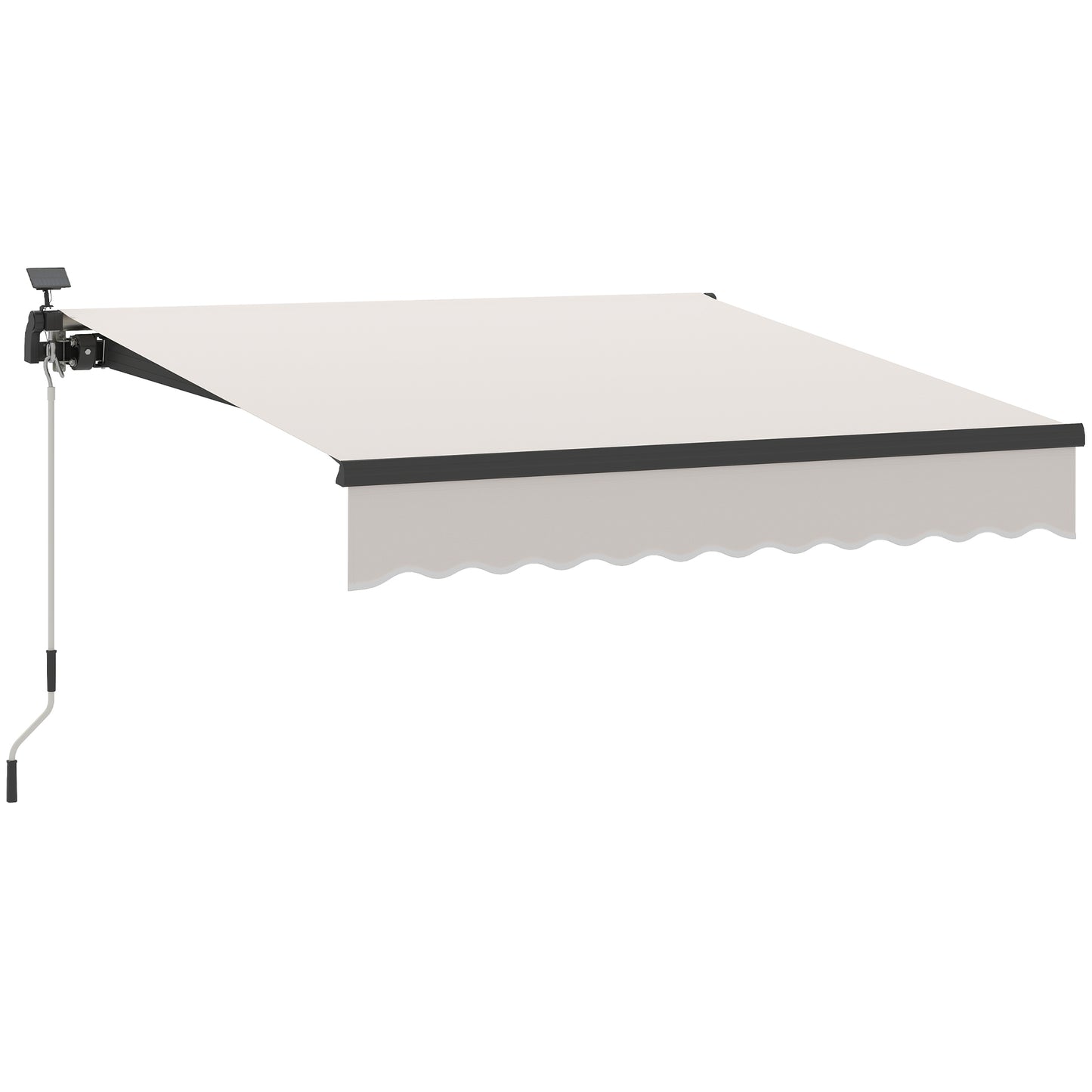 Outsunny Toldo Manual Retráctil 3x2,5 M Con Luces Led Ángulo Ajustable Crema_0
