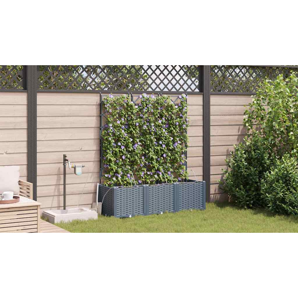 Macetero De Jardín 3 Uds. Gris Claro 120 X 40 X 142 Cm Pp_3