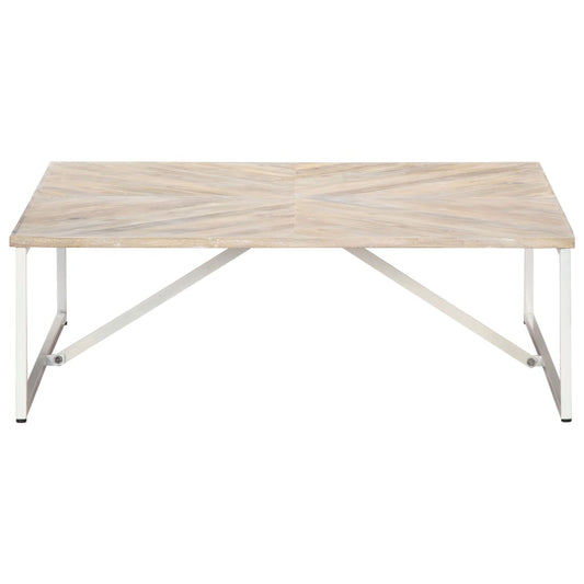 Mesa De Centro De Madera Maciza De Mango 110x110x36 Cm_0
