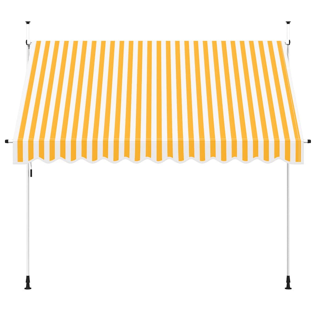 Toldo Manual Retráctil 300 Cm Naranja Y Blanco A Rayas_2