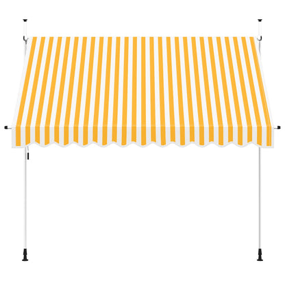 Toldo Manual Retráctil 300 Cm Naranja Y Blanco A Rayas_2
