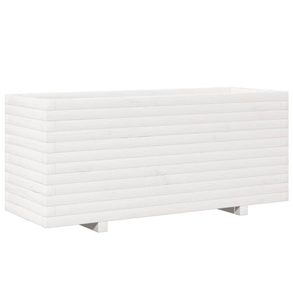 Jardinera Madera Maciza De Pino Blanco 110x40x49,5 Cm_0