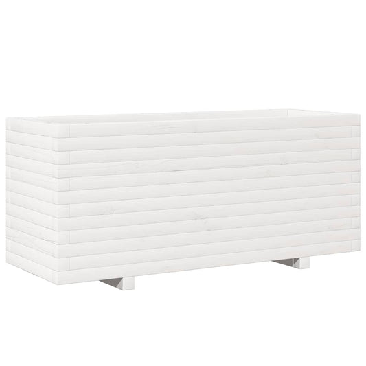 Jardinera Madera Maciza De Pino Blanco 110x40x49,5 Cm_0