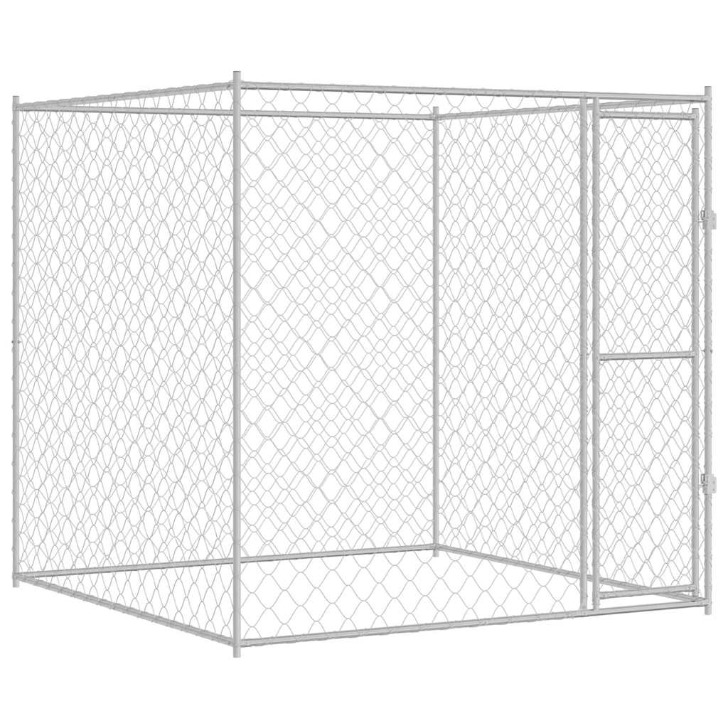 Jaula Para Perro Plateado 200 X 200 X 200 Cm Acero Galvanizado_0