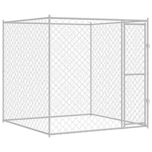Jaula Para Perro Plateado 200 X 200 X 200 Cm Acero Galvanizado_0