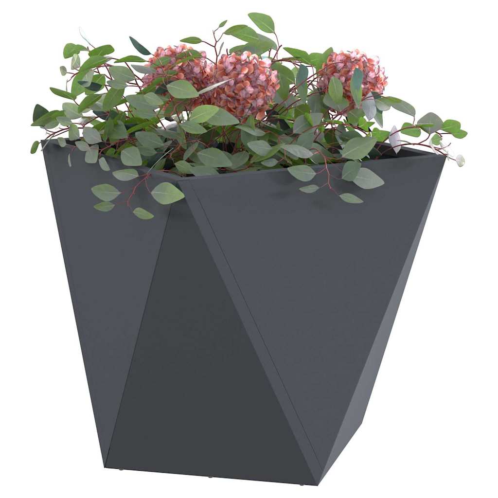 Jardinera 2 Uds. Antracita 40 X 40 X 40 Cm Acero_2