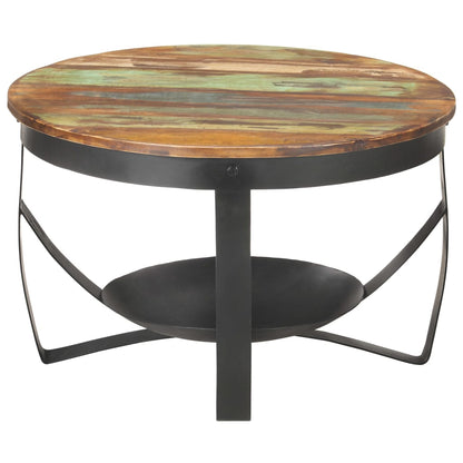Mesa De Centro De Madera Maciza Reciclada Ø68x43 Cm_0