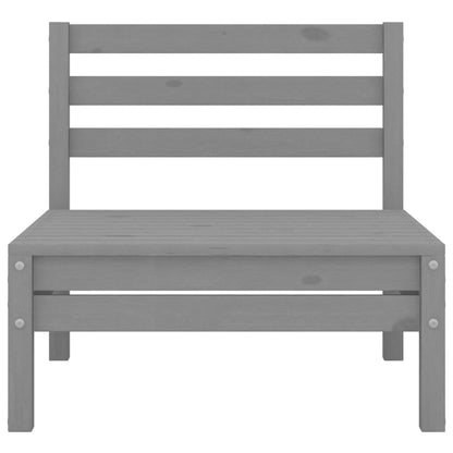 Juego De Muebles De Jardín 7 Piezas Madera Maciza De Pino Gris / Vetonek_2