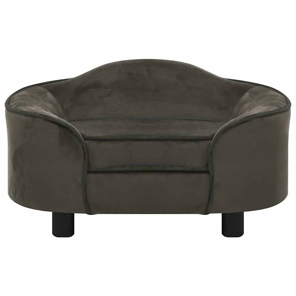 Vidaxl Sofá Para Perros Felpa Gris Oscuro 67x47x36 Cm_1