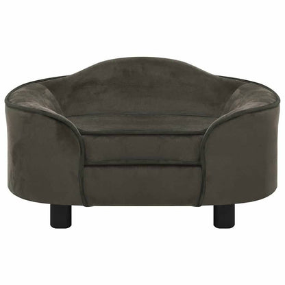 Vidaxl Sofá Para Perros Felpa Gris Oscuro 67x47x36 Cm_1