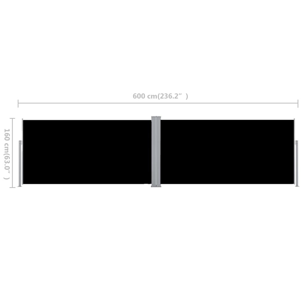 Vidaxl Toldo Lateral Retráctil Negro 160x600 Cm_2