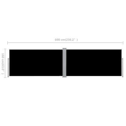 Vidaxl Toldo Lateral Retráctil Negro 160x600 Cm_2