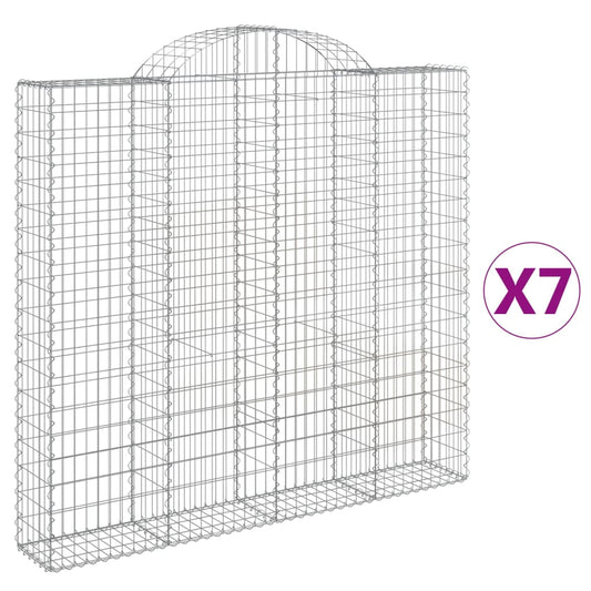 Cestas De Gaviones 7 Uds Forma De Arco Hierro 200x30x180/200 Cm_0