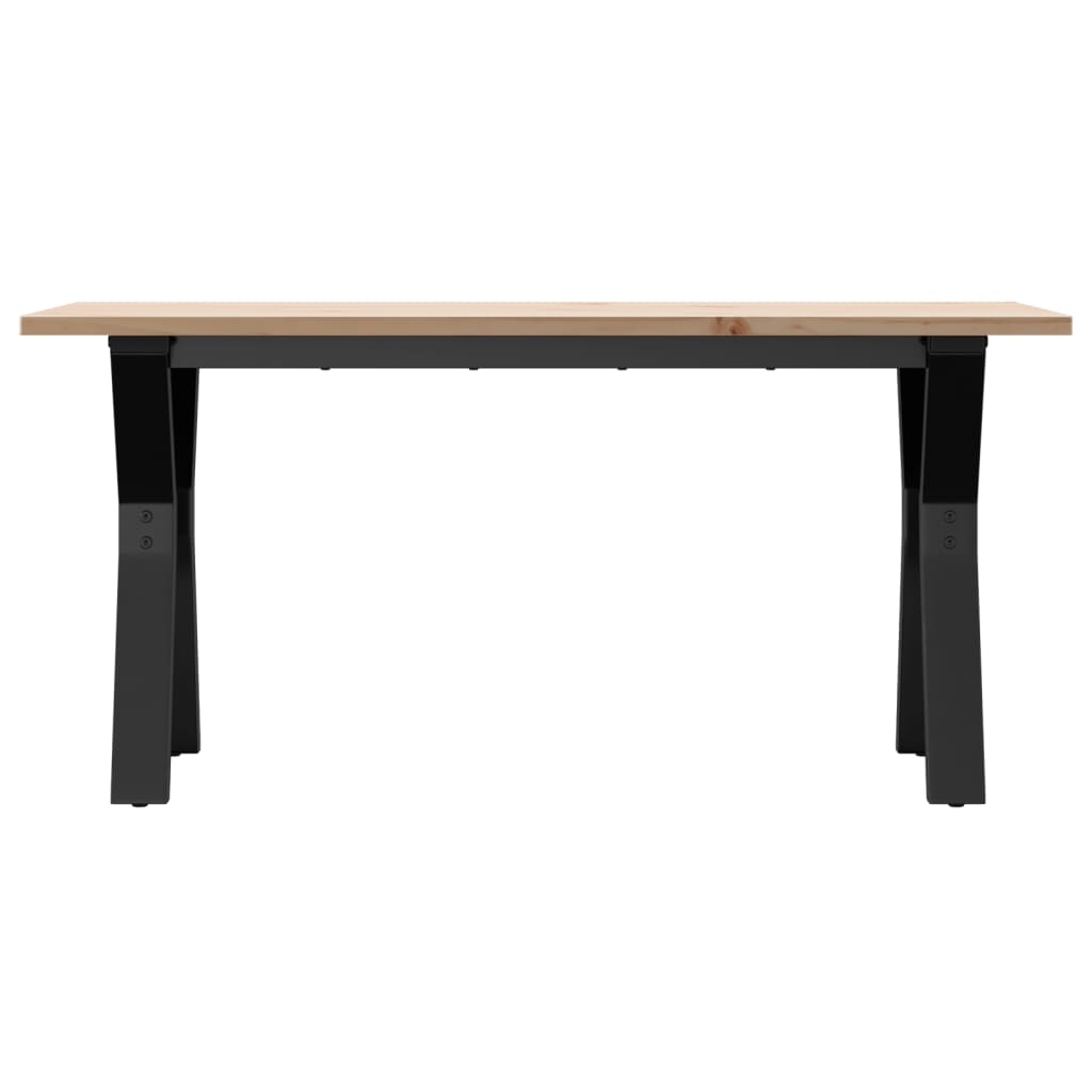 Mesa De Centro Marco Y Madera Maciza Pino Y Acero 90x40x35 Cm_2