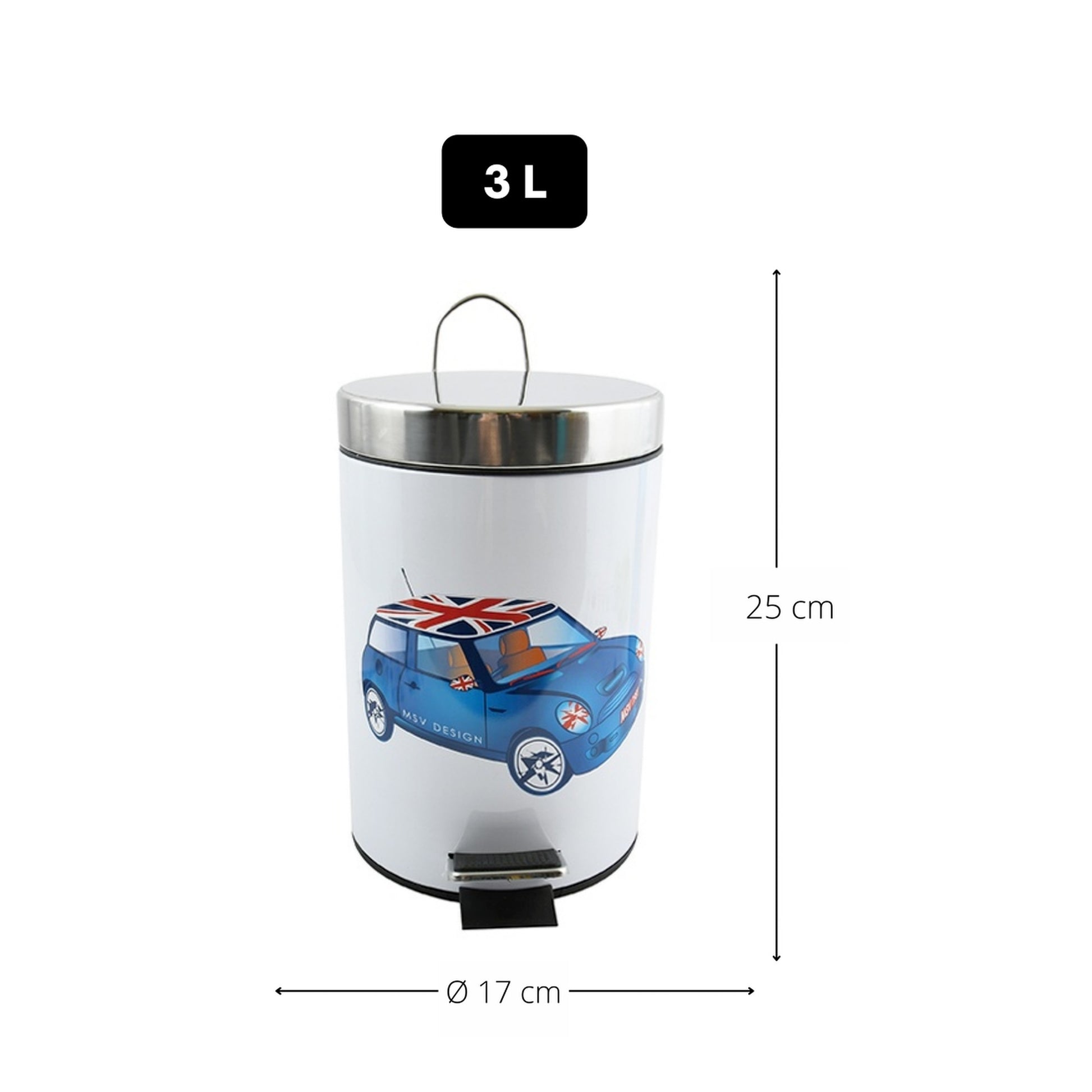 Cubo De Basura Con Pedal 3l blue Xs Mini_1