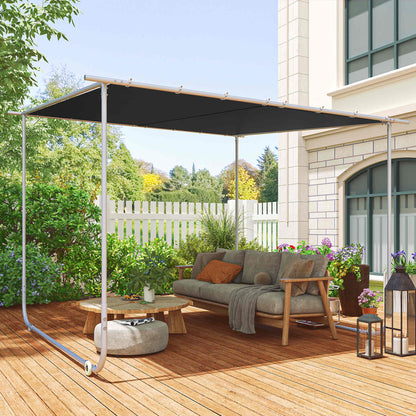 Outsunny Pérgola 3x3 M Con Ruedas Protección Uv 30+ Impermeable Gris Oscuro_1