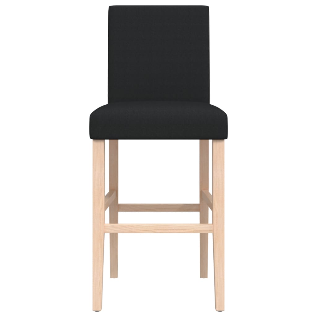 Taburetes Altos 2 Uds Madera Maciza De Caucho Y Tela_3