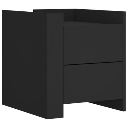 Mesita De Noche Madera De Ingeniería Negro 45x50x50 Cm_0